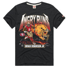 Brian Robinson Jr. San Francisco 49ers Homage Unisex Angry Runs Player Graphic Tri-Blend T-Shirt Charcoal | NFL