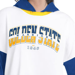 Golden State Warriors G-III 4Her by Carl Banks Women's Key Player Oversized Hooded Long Sleeve T-Shirt White/Royal - NBA