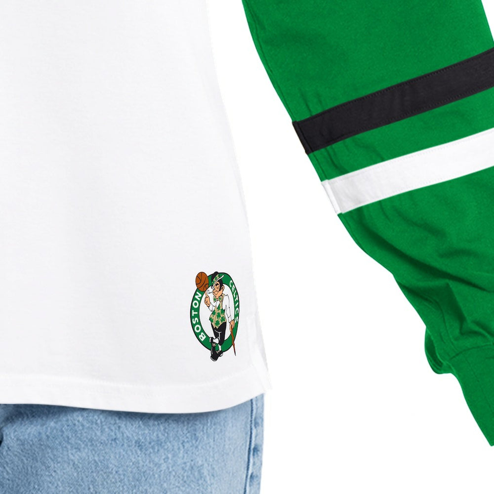 Boston Celtics G-III 4Her by Carl Banks Women's Key Player Oversized Hooded Long Sleeve T-Shirt White/Green - NBA