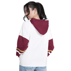 Cleveland Cavaliers G-III 4Her by Carl Banks Women's Key Player Oversized Hooded Long Sleeve T-Shirt White/Wine - NBA