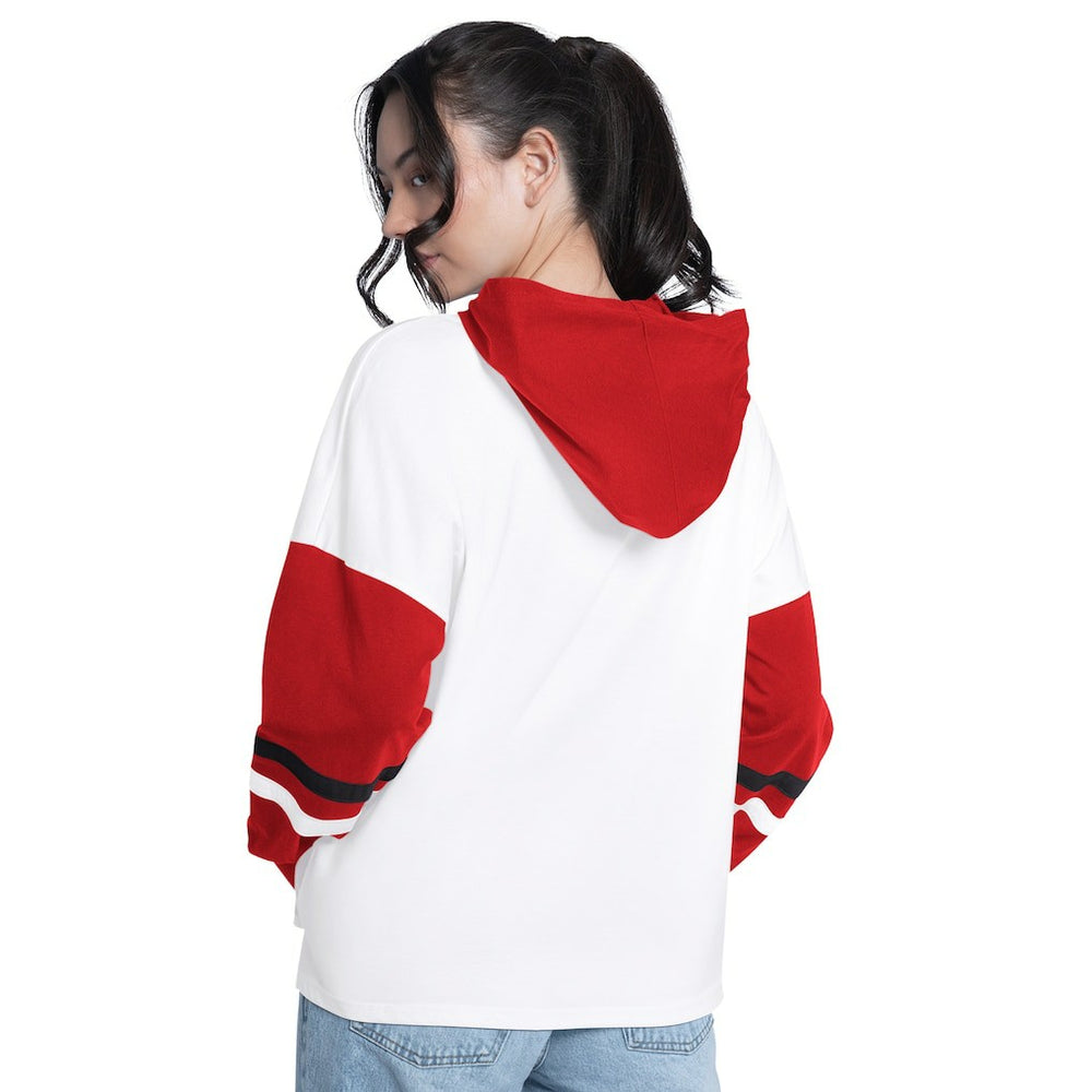 Chicago Bulls G-III 4Her by Carl Banks Women's Key Player Oversized Hooded Long Sleeve T-Shirt White/Red - NBA