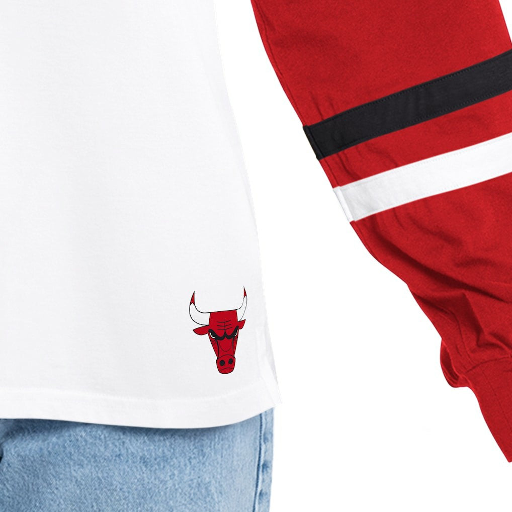 Chicago Bulls G-III 4Her by Carl Banks Women's Key Player Oversized Hooded Long Sleeve T-Shirt White/Red - NBA