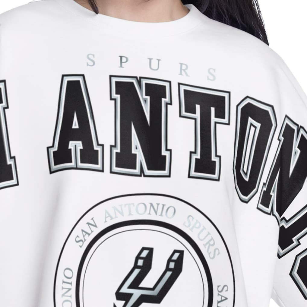 San Antonio Spurs G-III 4Her by Carl Banks Women's Bleachers Cropped French Terry Sweatshirt White - NBA