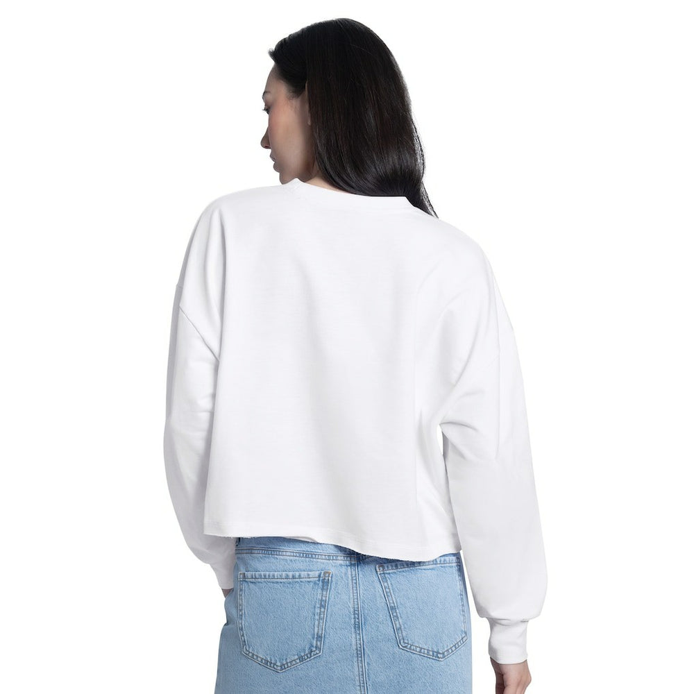 Golden State Warriors G-III 4Her by Carl Banks Women's Bleachers Cropped French Terry Sweatshirt White - NBA