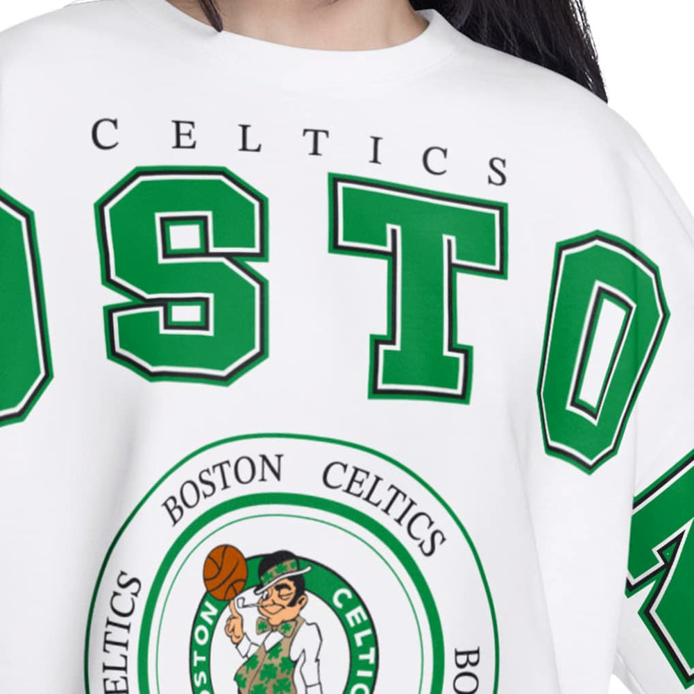 Boston Celtics G-III 4Her by Carl Banks Women's Bleachers Cropped French Terry Sweatshirt White - NBA