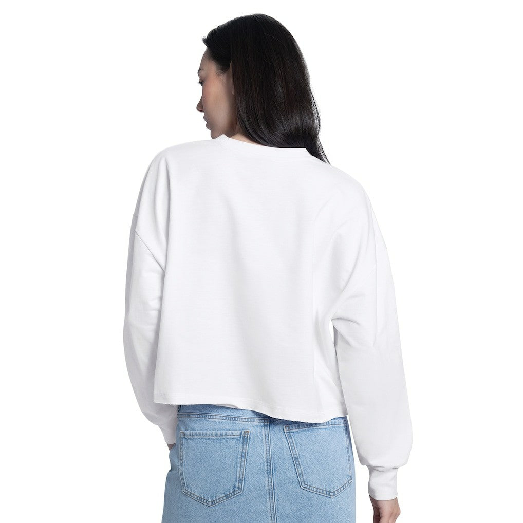 Chicago Bulls G-III 4Her by Carl Banks Women's Bleachers Cropped French Terry Sweatshirt White - NBA