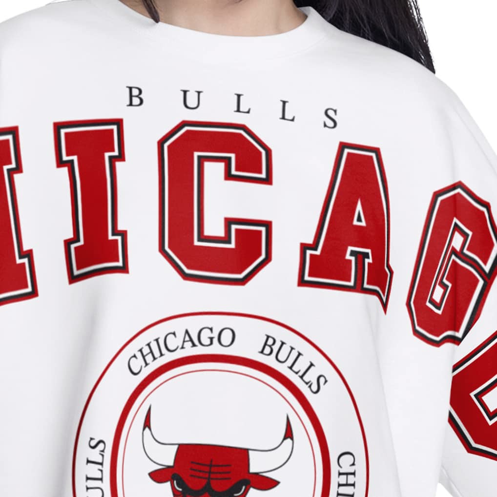 Chicago Bulls G-III 4Her by Carl Banks Women's Bleachers Cropped French Terry Sweatshirt White - NBA