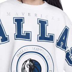 Dallas Mavericks G-III 4Her by Carl Banks Women's Bleachers Cropped French Terry Sweatshirt White - NBA