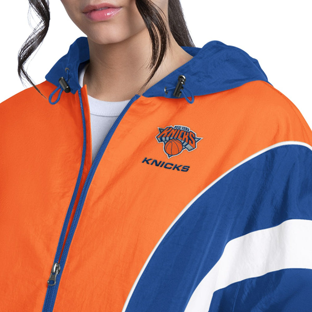 New York Knicks G-III 4Her by Carl Banks Women's Quarterback Lightweight Oversized Full-Zip Jacket Royal/Orange - NBA