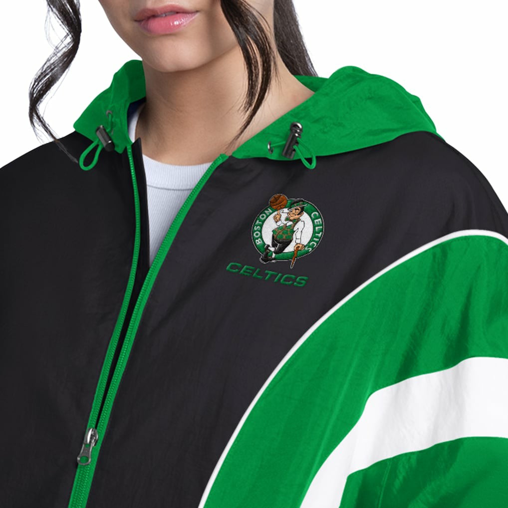 Boston Celtics G-III 4Her by Carl Banks Women's Quarterback Lightweight Oversized Full-Zip Jacket Green/Black - NBA