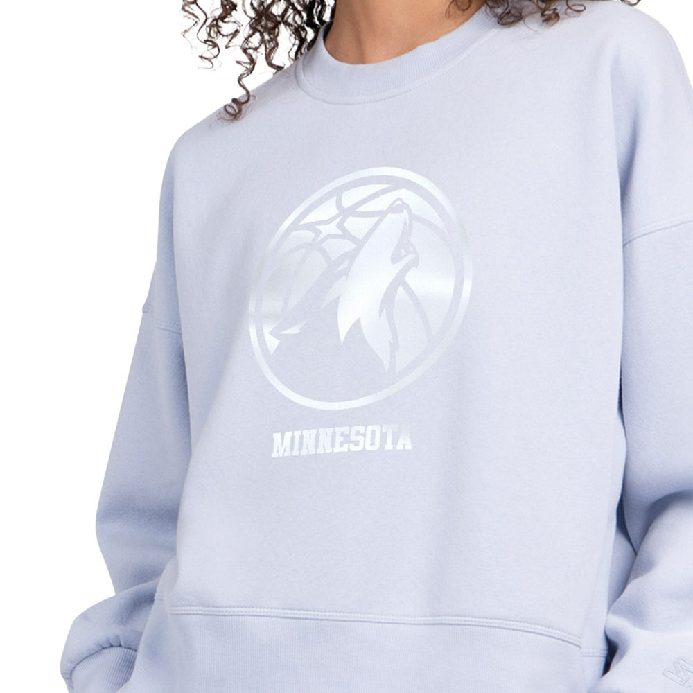 Minnesota Timberwolves Starter Women's Pastel Boxy Sweatshirt Light Blue - NBA