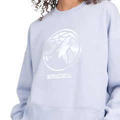 Minnesota Timberwolves Starter Women's Pastel Boxy Sweatshirt Light Blue - NBA