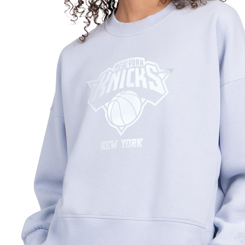New York Knicks Starter Women's Pastel Boxy Sweatshirt Light Blue - NBA