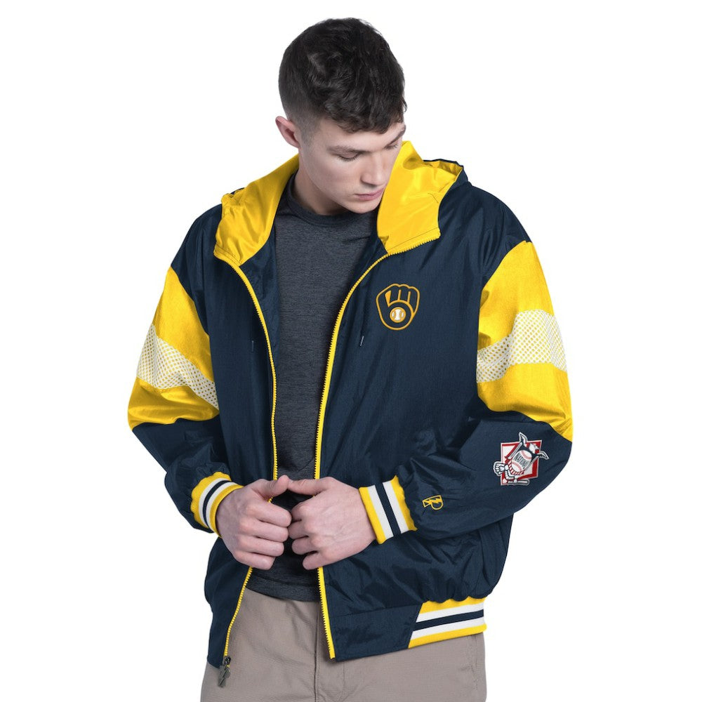 Milwaukee Brewers Pro Player Legacy Lightweight Full-Zip Hooded Jacket - MLB