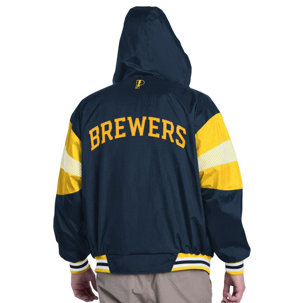 Milwaukee Brewers Pro Player Legacy Lightweight Full-Zip Hooded Jacket - MLB