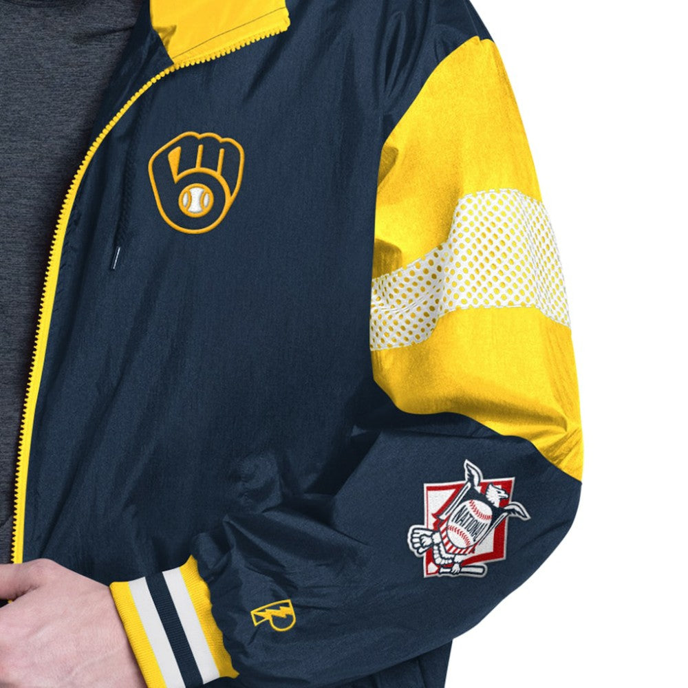 Milwaukee Brewers Pro Player Legacy Lightweight Full-Zip Hooded Jacket - MLB