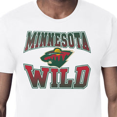 Minnesota Wild Starter Comic Style Team Graphic T-Shirt - White - NHL
