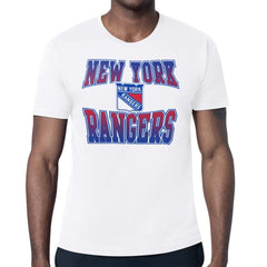 New York Rangers Starter Comic Style Team Graphic T-Shirt - White - NHL