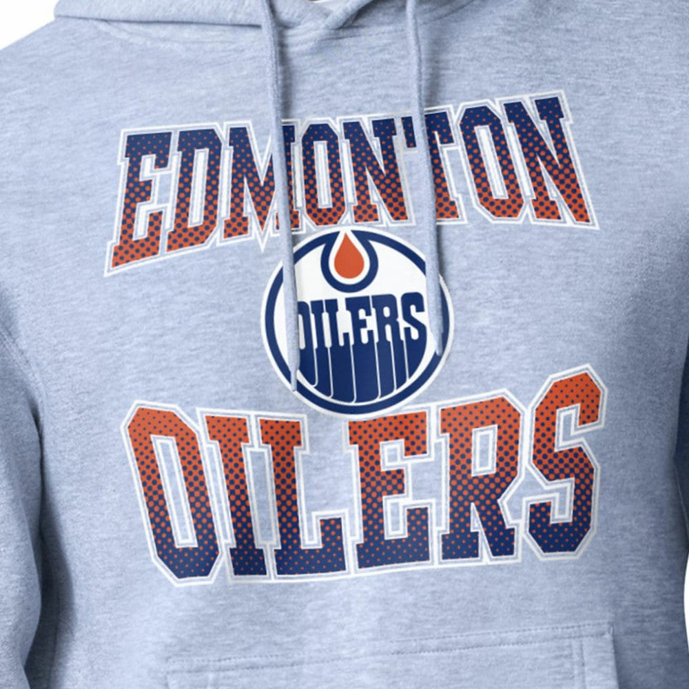 Edmonton Oilers Starter Comic Style Team Graphic Hoodie - Gray - NHL