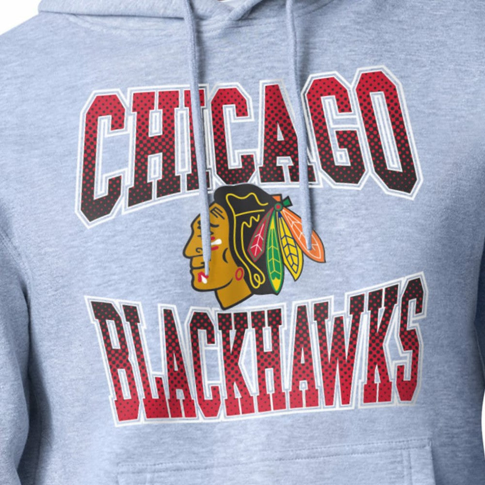 Chicago Blackhawks Starter Comic Style Team Graphic Hoodie - Gray - NHL