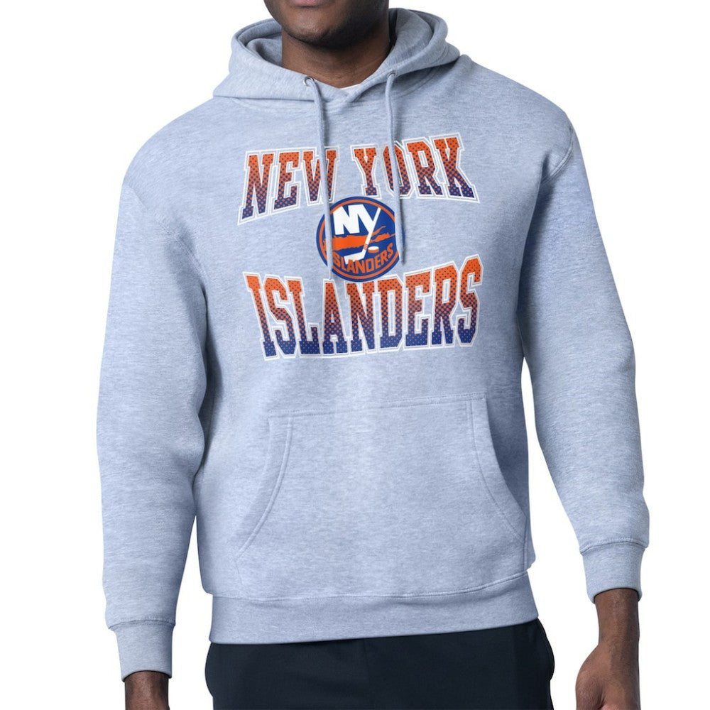 New York Islanders Starter Comic Style Team Graphic Hoodie - Gray - NHL