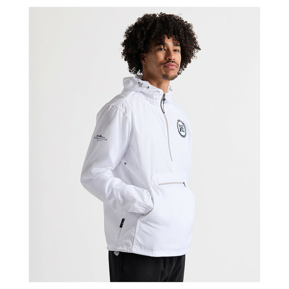 Charles River x New England Patriots Pack-N-Go Half-Zip Hoodie White | NFL