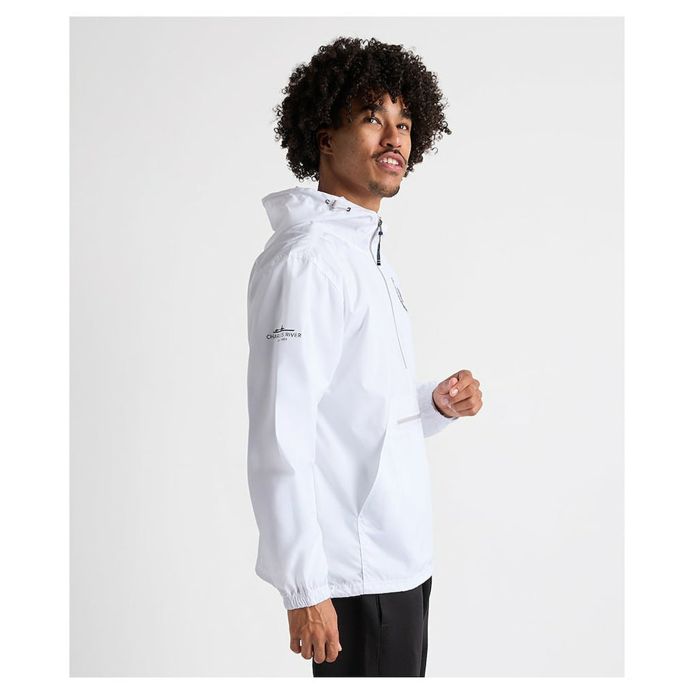 Charles River x New England Patriots Pack-N-Go Half-Zip Hoodie White | NFL