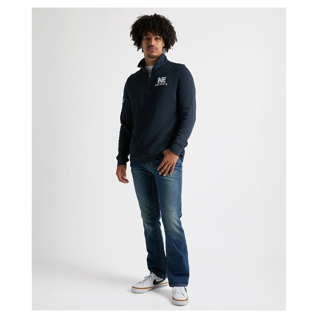 Charles River x New England Patriots Franconia Quilted Quarter-Zip Sweatshirt Navy | NFL