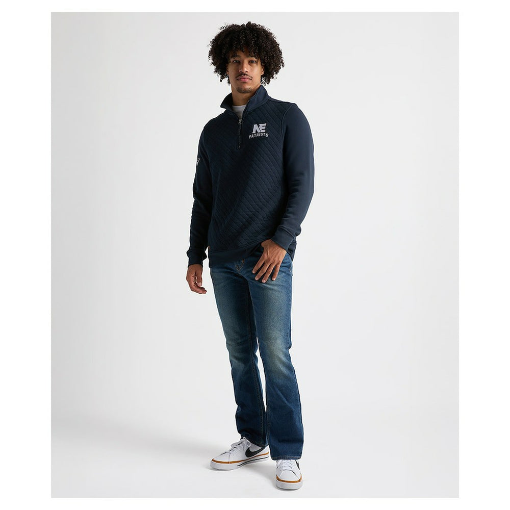 Charles River x New England Patriots Franconia Quilted Quarter-Zip Sweatshirt Navy | NFL