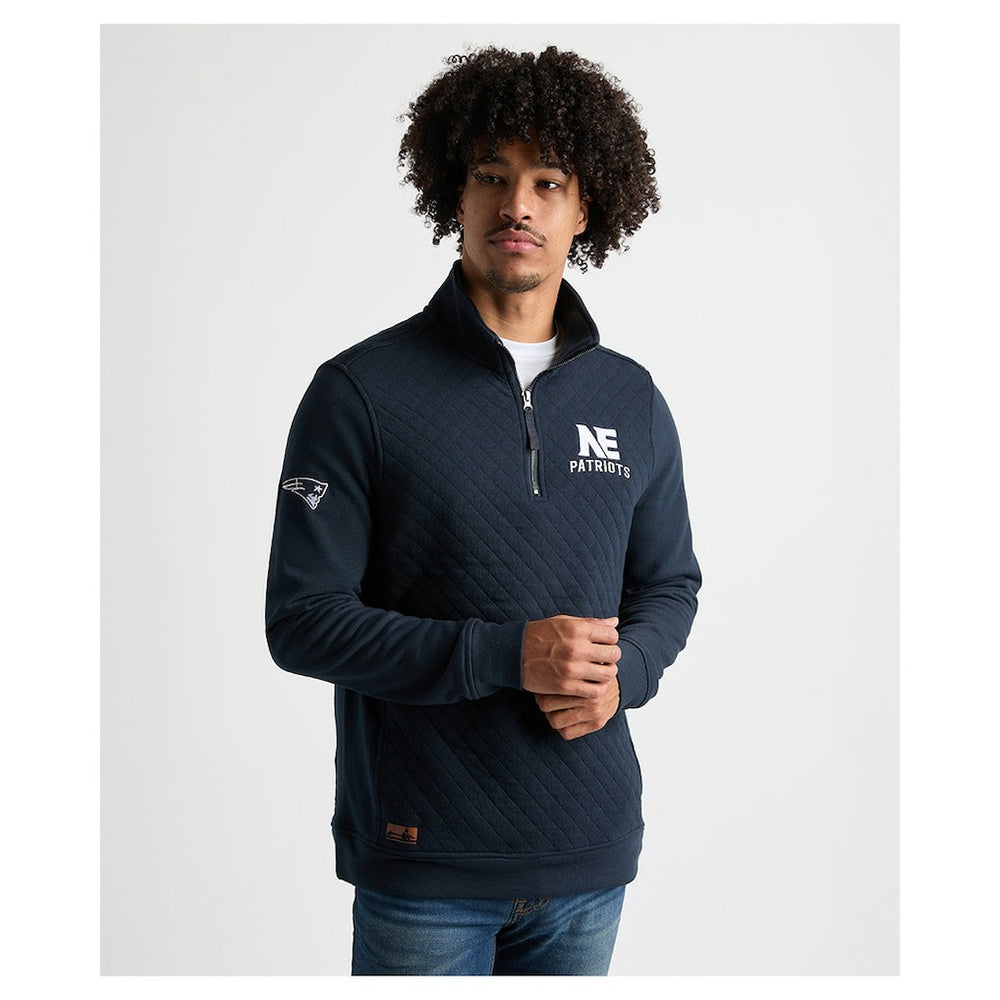 Charles River x New England Patriots Franconia Quilted Quarter-Zip Sweatshirt Navy | NFL