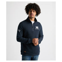 Charles River x New England Patriots Franconia Quilted Quarter-Zip Sweatshirt Navy | NFL