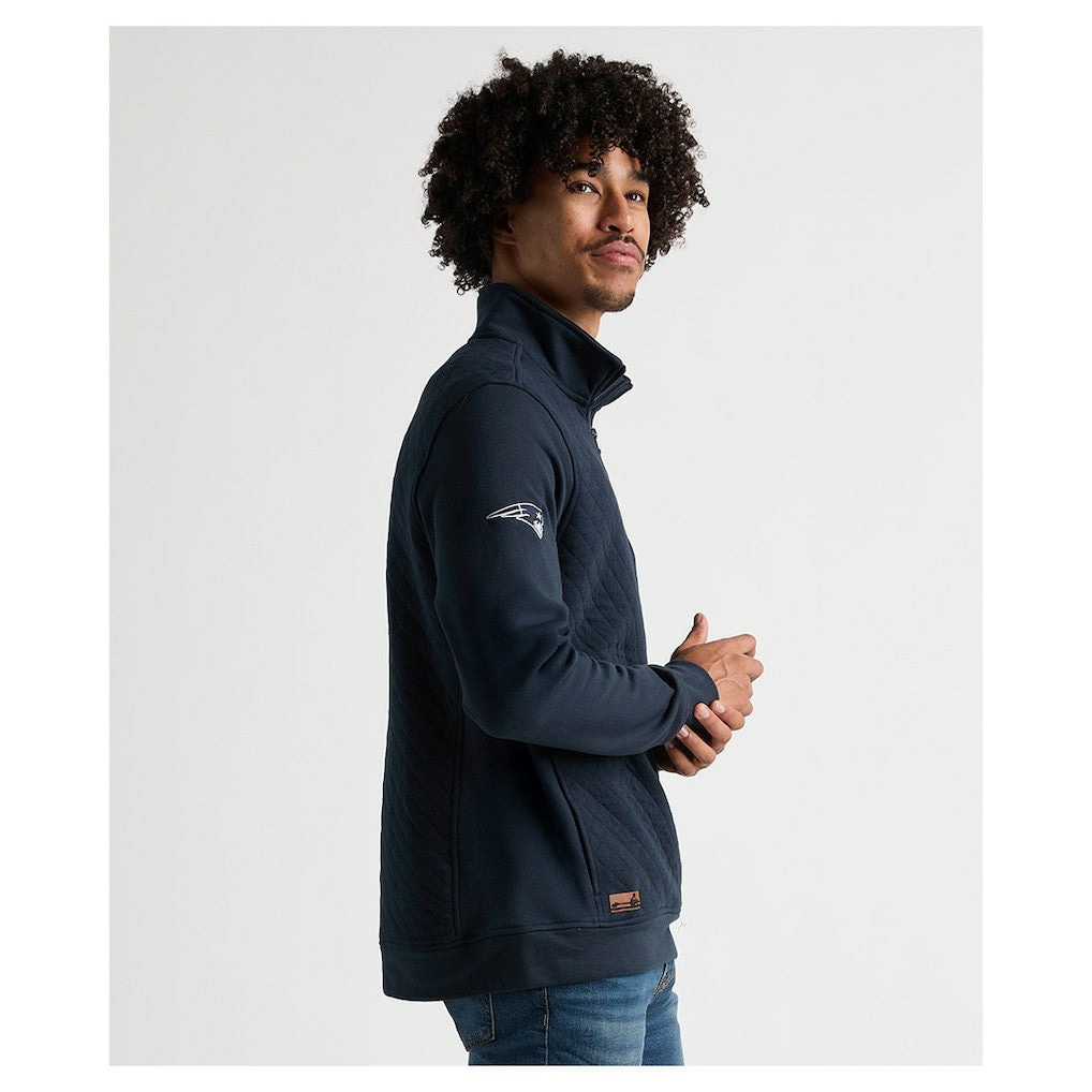 Charles River x New England Patriots Franconia Quilted Quarter-Zip Sweatshirt Navy | NFL