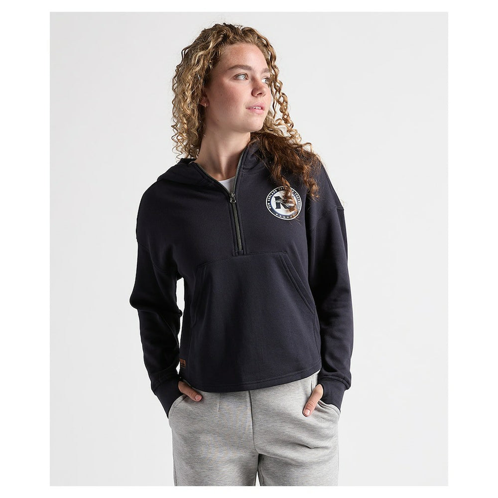 Charles River x New England Patriots Women's Willow Fleece Quarter-Zip Hoodie Navy | NFL