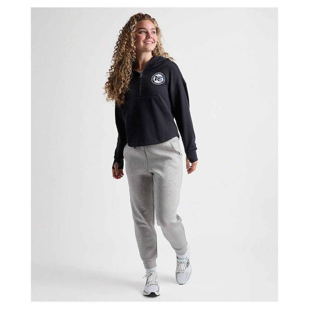 Charles River x New England Patriots Women's Willow Fleece Quarter-Zip Hoodie Navy | NFL