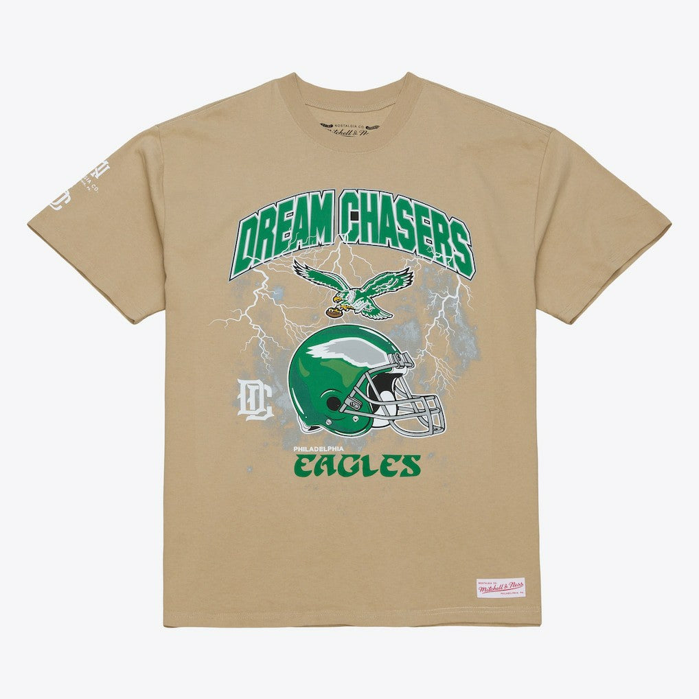 Philadelphia Eagles Dream Chasers Rings T-Shirt Khaki | Mitchell & Ness