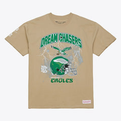 Philadelphia Eagles Dream Chasers Rings T-Shirt Khaki | Mitchell & Ness