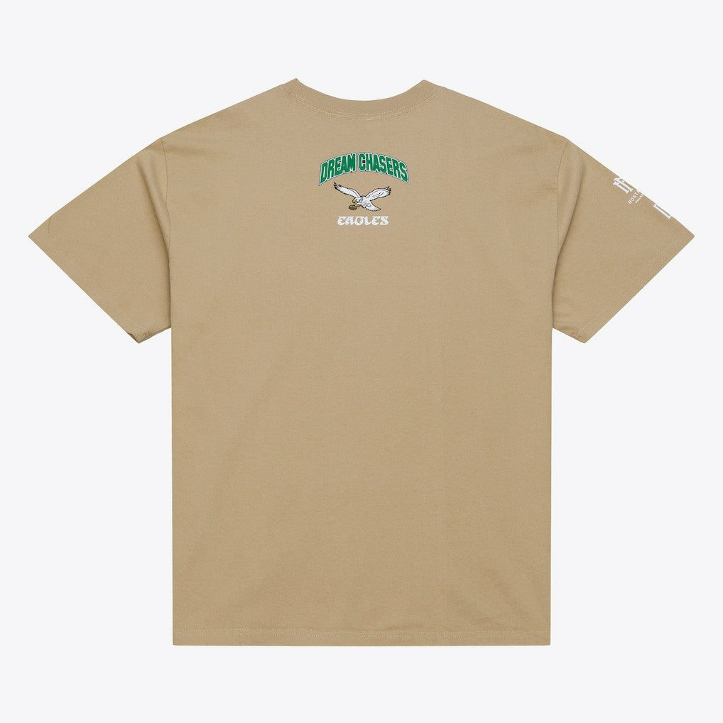 Philadelphia Eagles Dream Chasers Rings T-Shirt Khaki | Mitchell & Ness