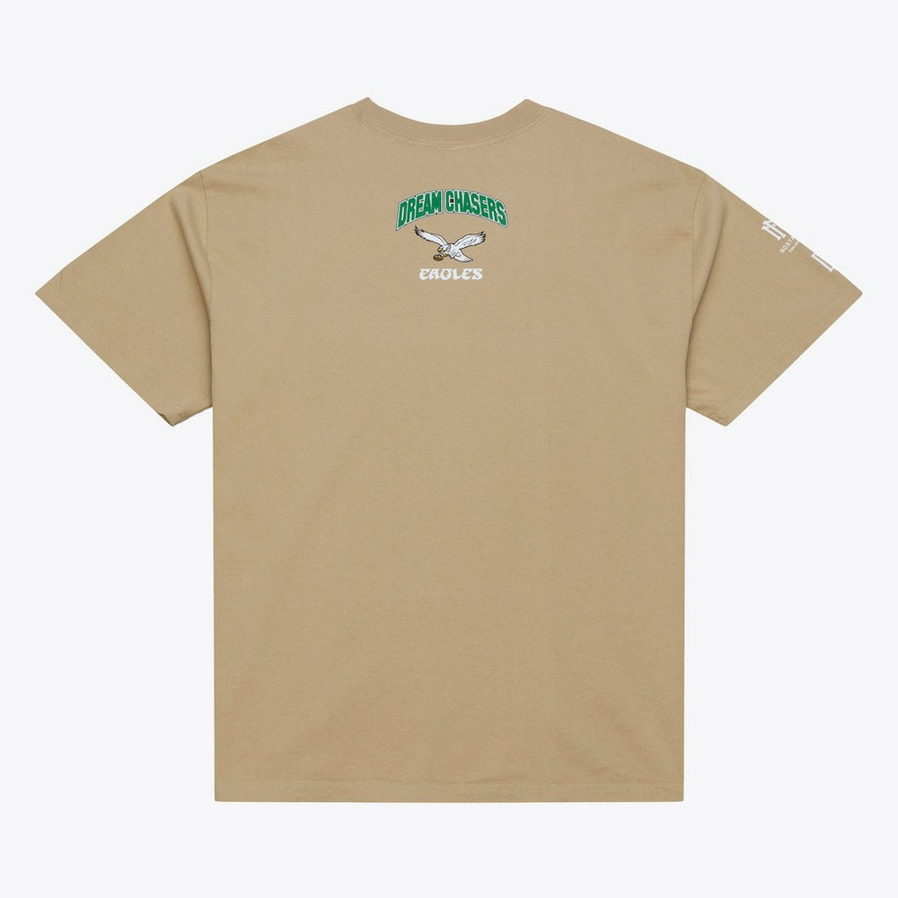 Philadelphia Eagles Dream Chasers Rings T-Shirt Khaki | Mitchell & Ness