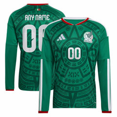 Mexico National Team 2026 Home Replica Long Sleeve Custom Jersey Green | Adidas cheap