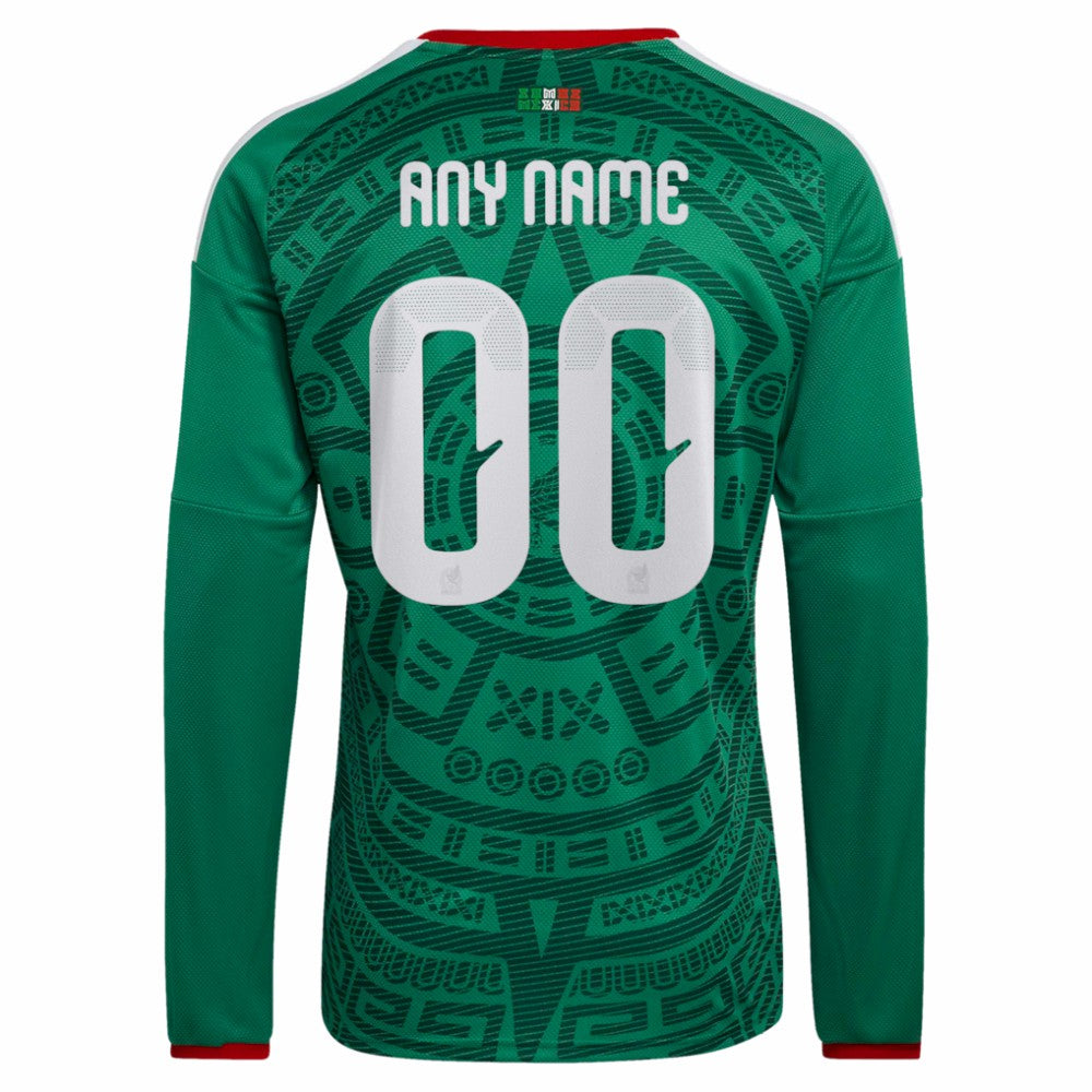 Mexico National Team 2026 Home Replica Long Sleeve Custom Jersey Green | Adidas cheap