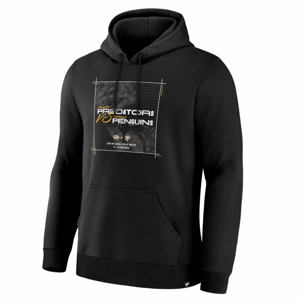 Nashville Predators vs. Pittsburgh Penguins 2025 NHL Global Series Matchup Legacy Hoodie - Black - NHL