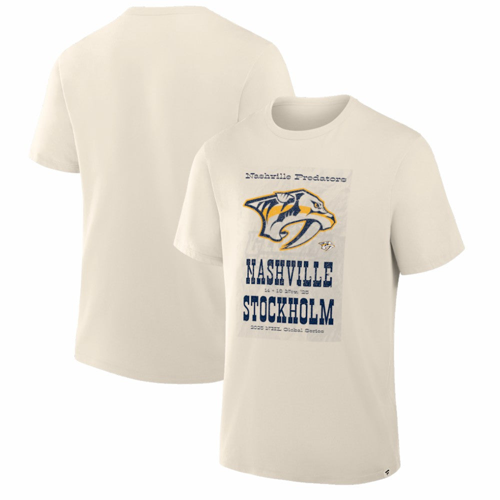 Nashville Predators 2025 NHL Global Series Hometown To Stockholm Legacy T-Shirt - Cream - NHL