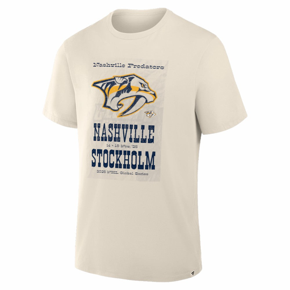 Nashville Predators 2025 NHL Global Series Hometown To Stockholm Legacy T-Shirt - Cream - NHL