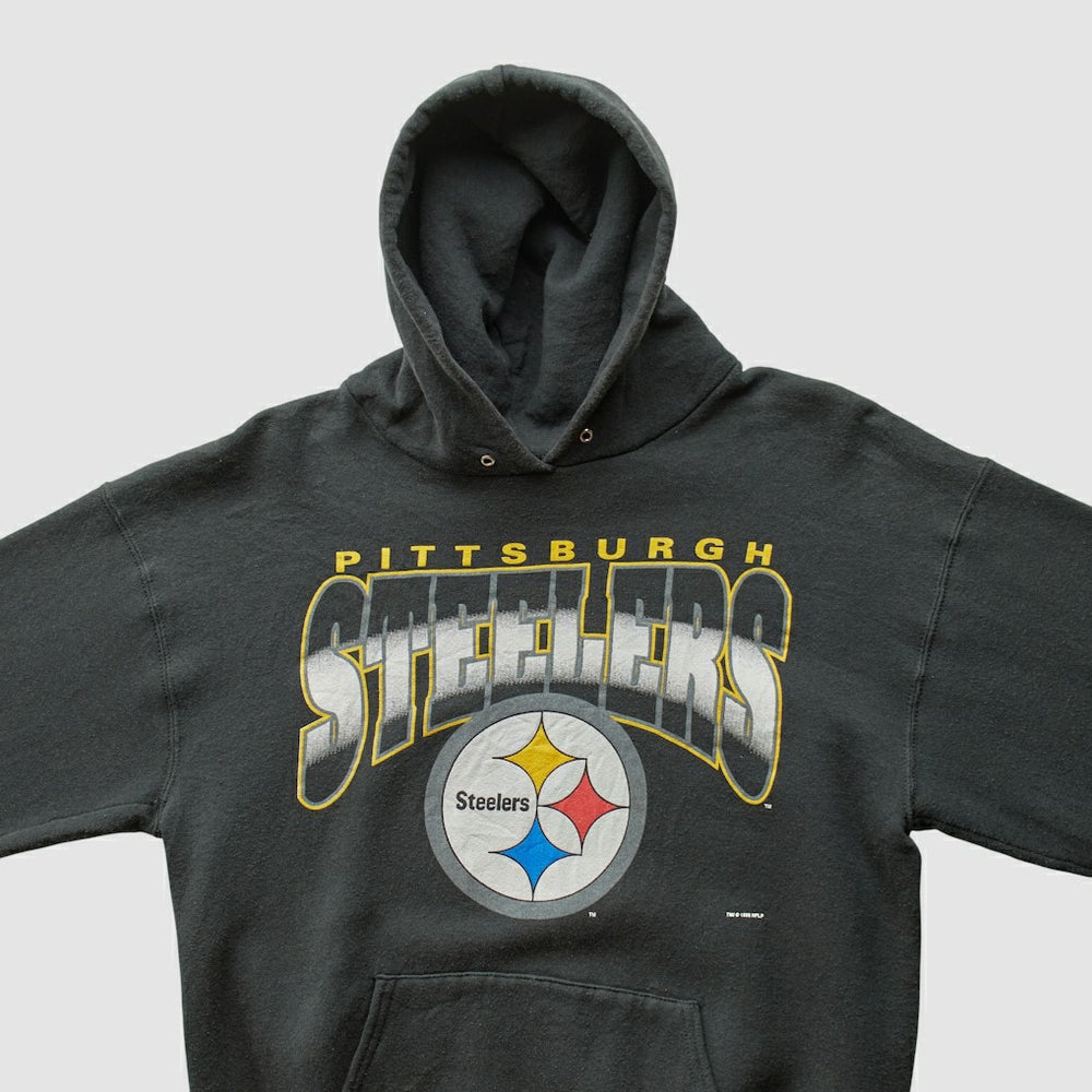 Pittsburgh Steelers 90s Hooded Pullover Sweatshirt Black Vintage | Fanatics