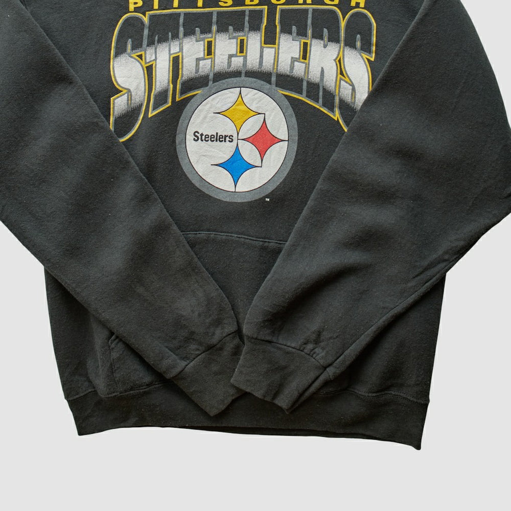 Pittsburgh Steelers 90s Hooded Pullover Sweatshirt Black Vintage | Fanatics