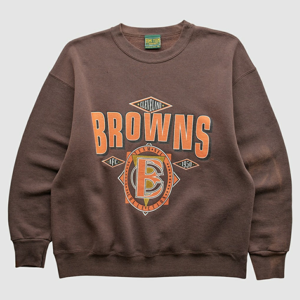 Cleveland Browns Home Team Advantage 90s Sweatshirt Brown Vintage | Fanatics