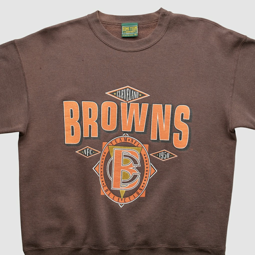 Cleveland Browns Home Team Advantage 90s Sweatshirt Brown Vintage | Fanatics