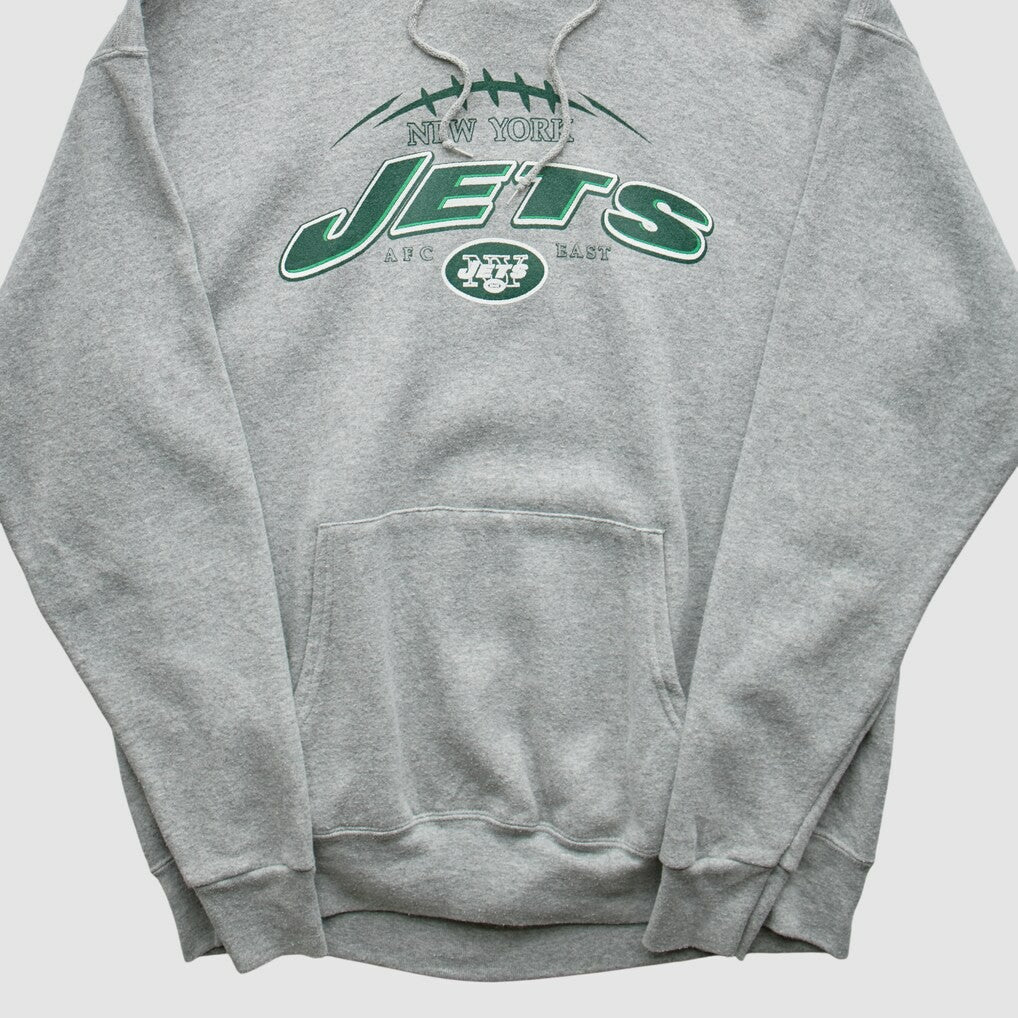 New York Jets NFL 2000s Hooded Pullover Sweatshirt Heather Gray Vintage | Fanatics
