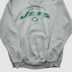 New York Jets NFL 2000s Hooded Pullover Sweatshirt Heather Gray Vintage | Fanatics
