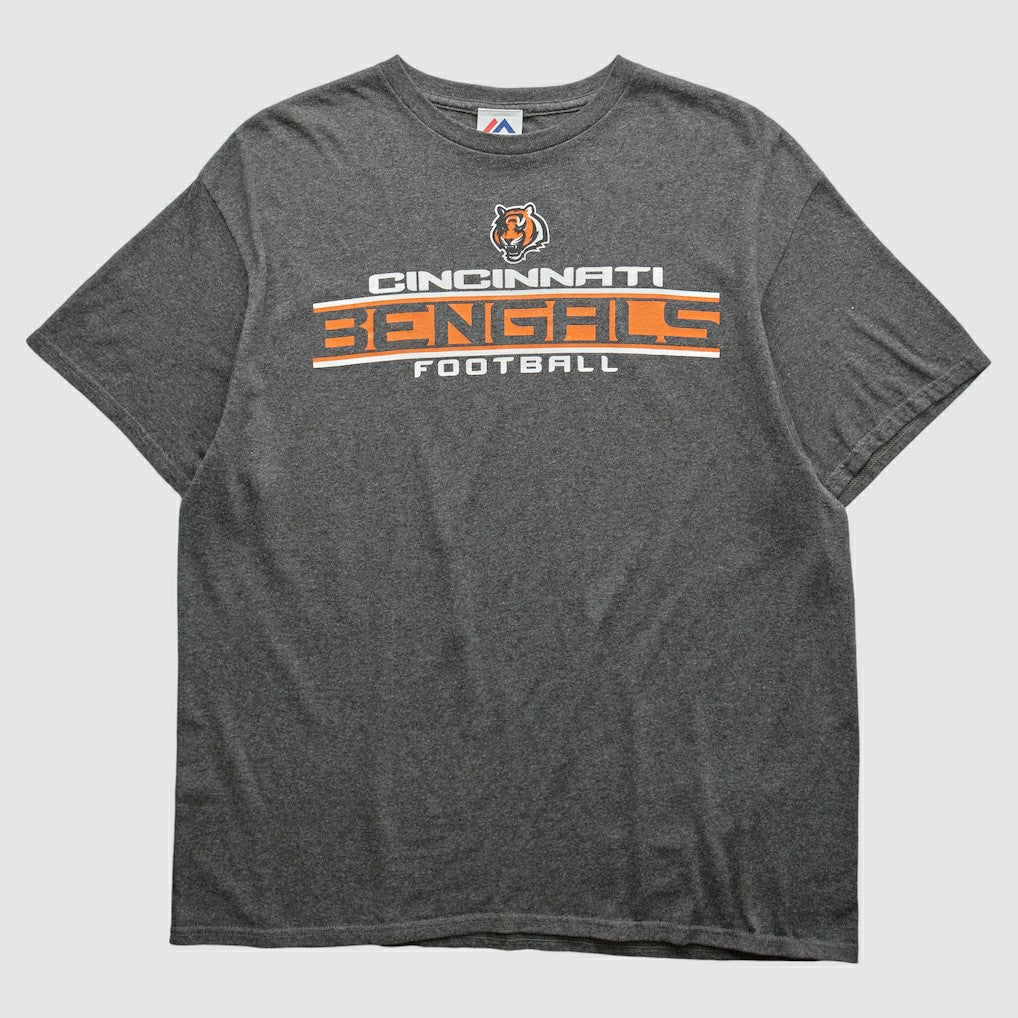 Cincinnati Bengals Majestic 2010s T-shirt Dark Heather Gray Vintage | Fanatics